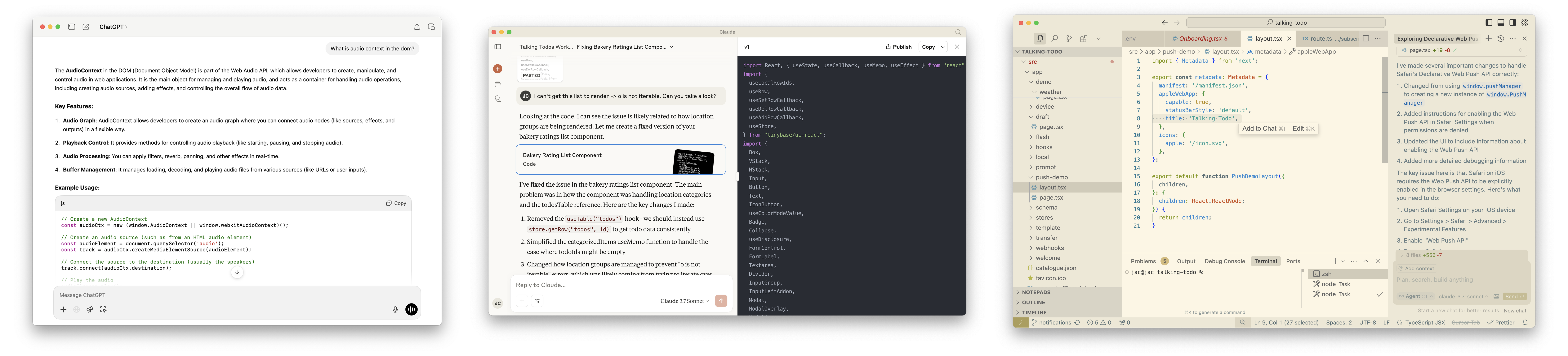 Development tools progression