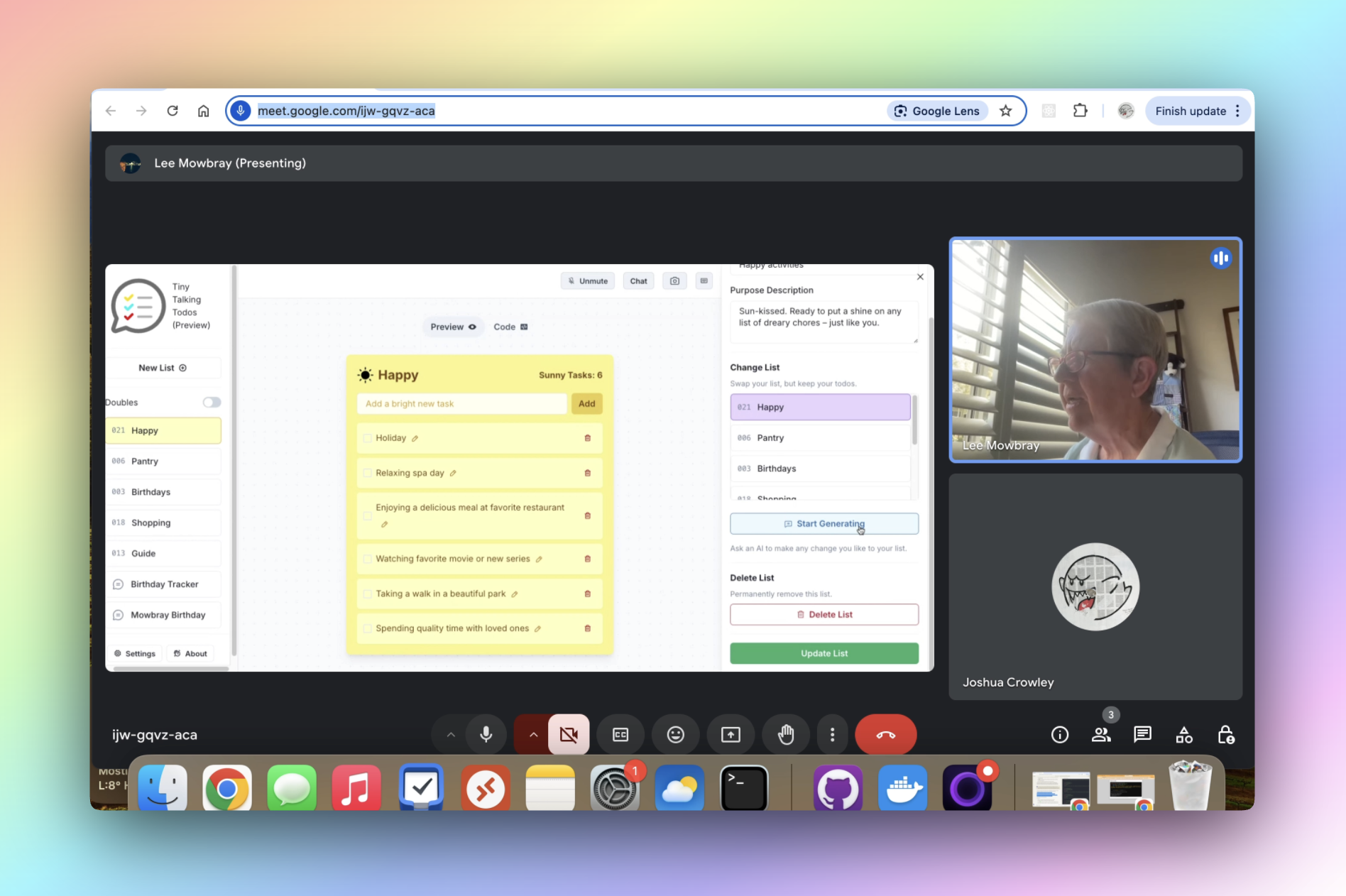 User testing sessions